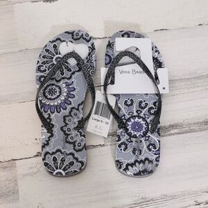 Vera Bradley Flip Flop in Tranquil Medallion Women's Size Large (9-10)